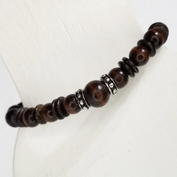 New Wood Boho Stretch Bracelet - Picture 2 of 4